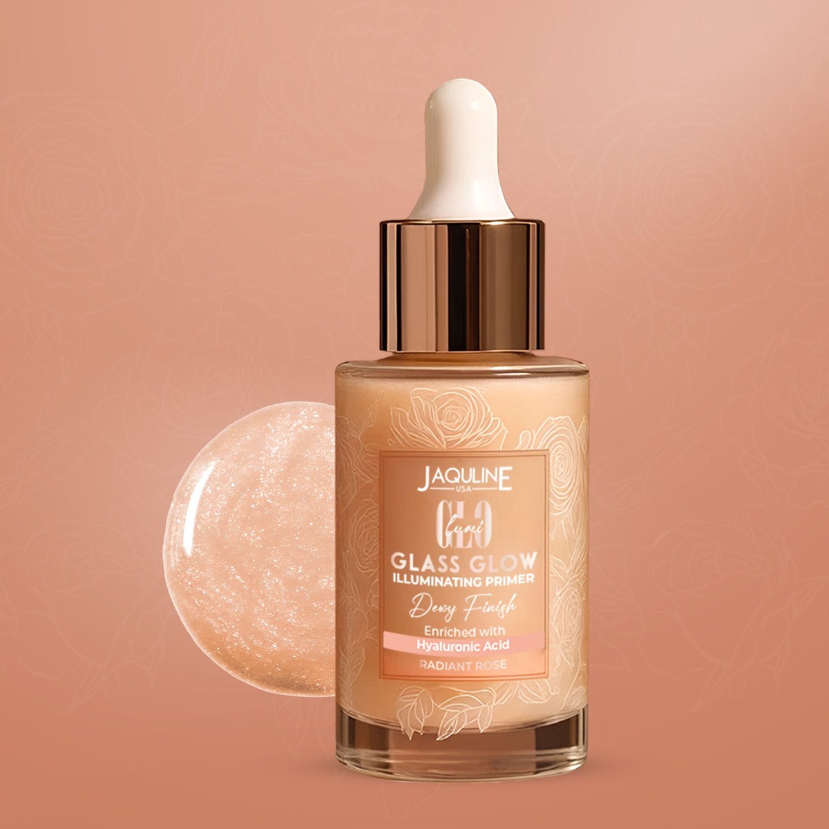 Jaquline USA Lumi Glo Glass Glow Illuminating Primer Radiant Rose - 30ml
